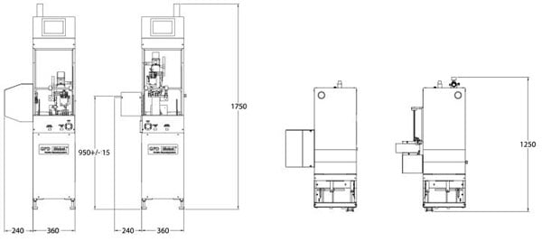 footprint dimensions for stand-alone loader and unloader