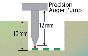 SMT adhesive dispense inside cavity